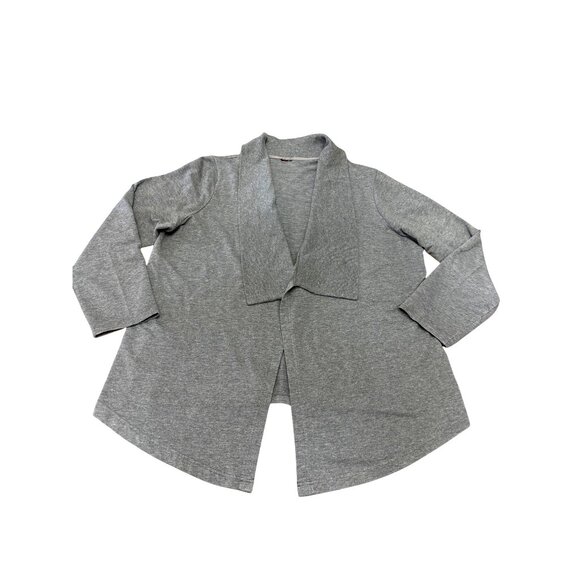 CCC Trendy Chic Gray Open Front High Low Hem Design Cardigan Size Large - Picture 7 of 8